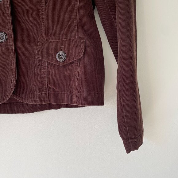 Womens Brown Corduroy Blazer Jacket Liz Claiborne Size 10 Button Front - Picture 3 of 5